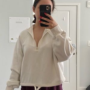 Urban Outfitters Off-White Half-Zip Top
